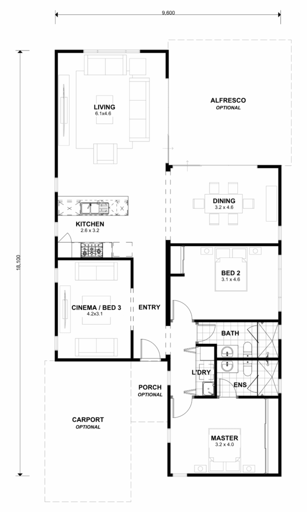The Evolution modular floor plan. TR Homes