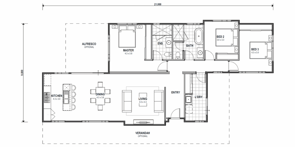 The Wattle 3x2 home design by TR Homes