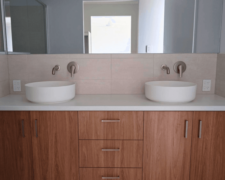 Ensuite interior with double basins in Gibson, WA by TR Homes