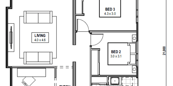 Floor plan to suit narrow blocks Wattle farmhouse TR Homes