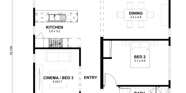 The Evolution modular floor plan. TR Homes